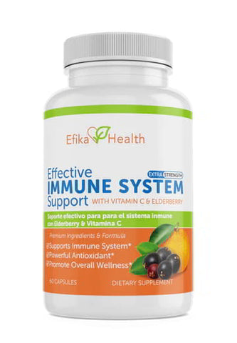 Soporte Inmune "Extra Strength" de Efika Health: Elderberry y Vitamina C.
